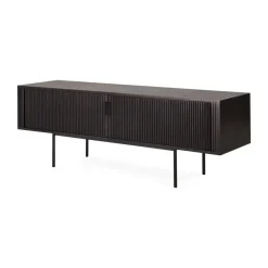 Clearance Ethnicraft Roller Max TV unit, Lacquered teak--2 doors Black