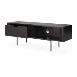 Clearance Ethnicraft Roller Max TV unit, Lacquered teak--2 doors Black