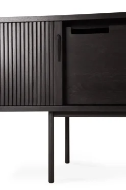 Clearance Ethnicraft Roller Max TV unit, Lacquered teak--2 doors Black