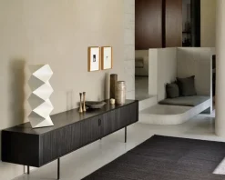 Clearance Ethnicraft Roller Max TV unit, Lacquered teak--2 doors Black