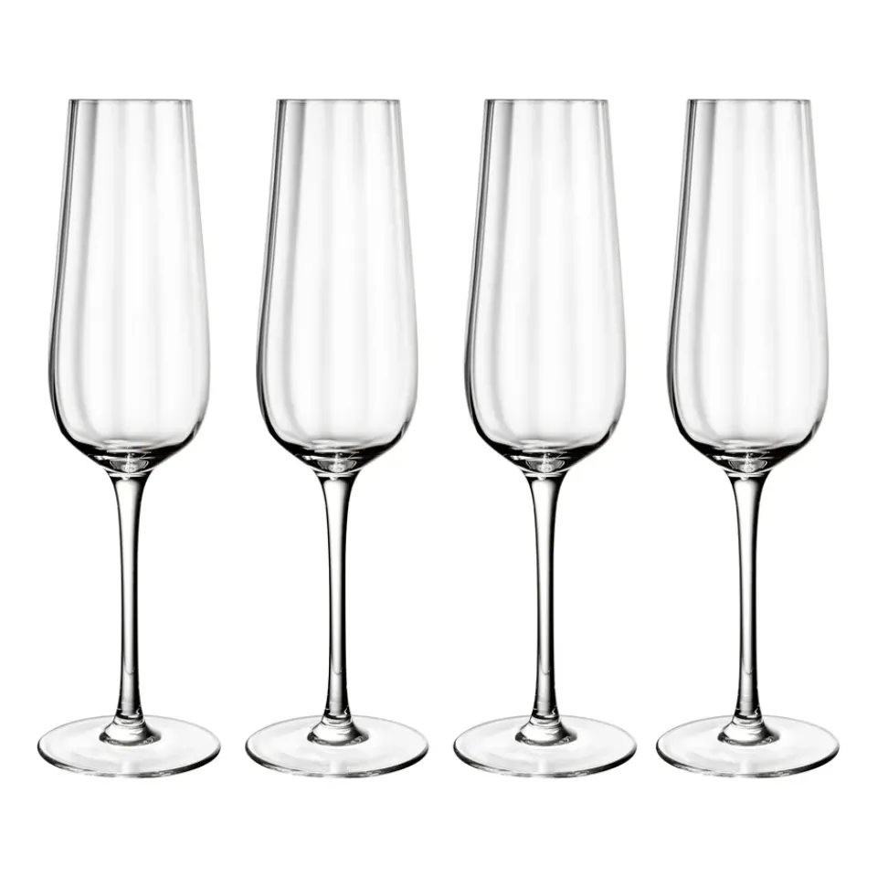 Clearance Villeroy & Boch Rose Garden champagne glass 4-pack 29 cl, Clear Transparent
