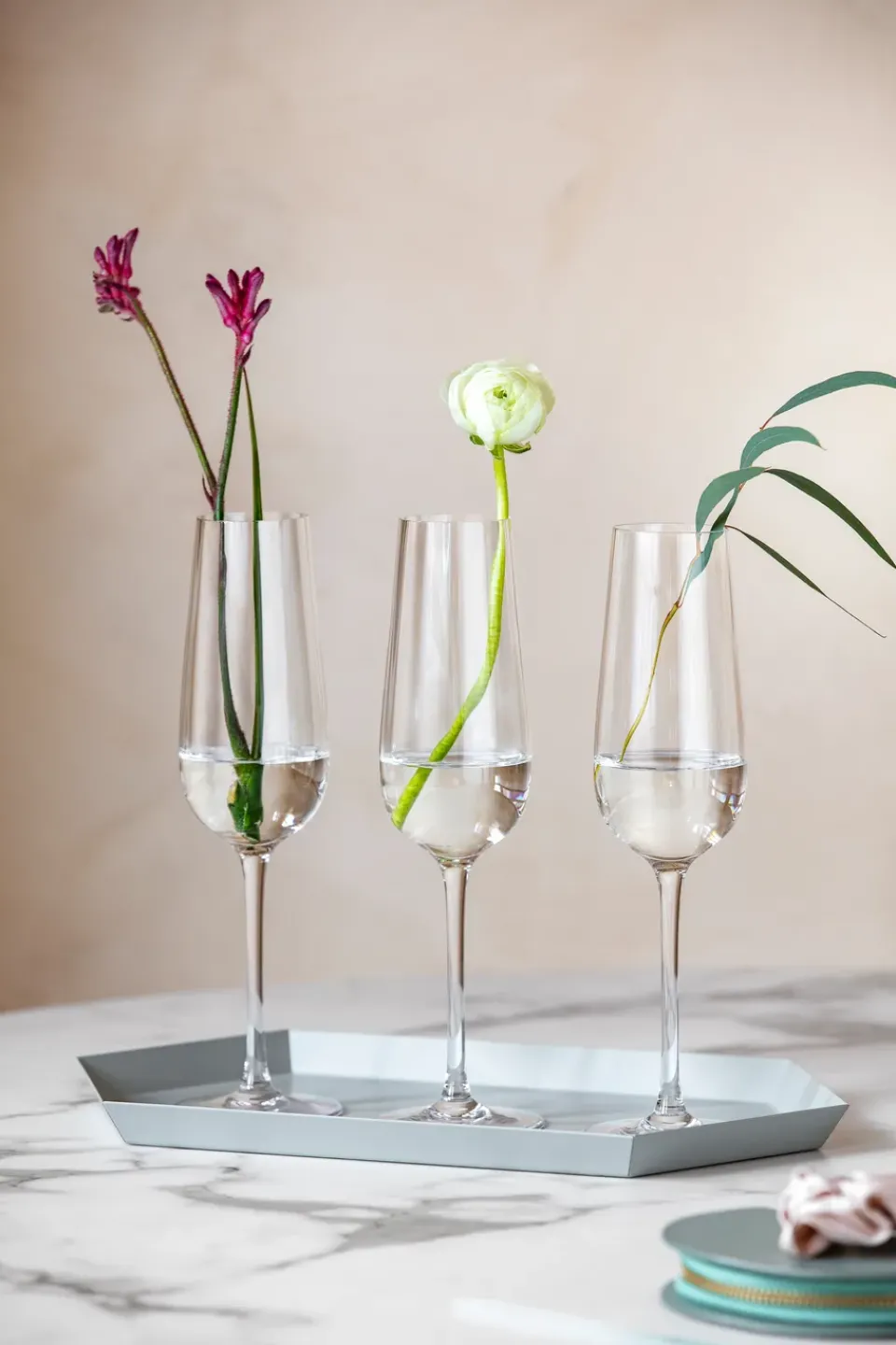 Clearance Villeroy & Boch Rose Garden champagne glass 4-pack 29 cl, Clear Transparent