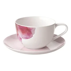 Outlet Villeroy & Boch Rose Garden cup with saucer, Pink- White