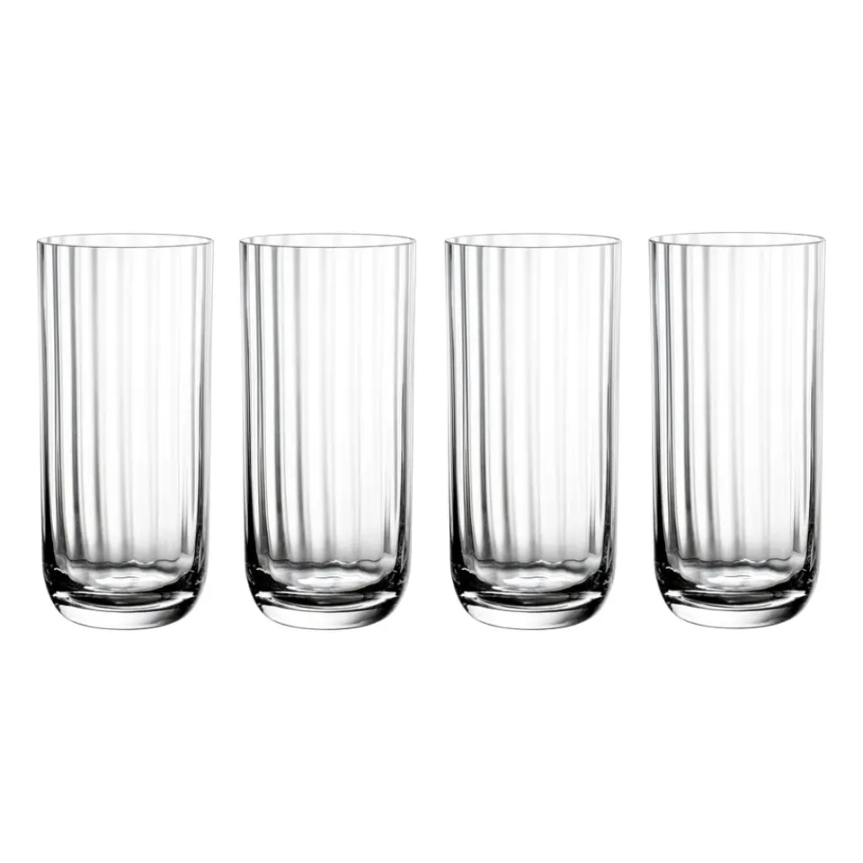 Cocktail & Martini Glasses|Long Drink & Highball Glasses^Villeroy & Boch Rose Garden long drink glass 4-pack 45 cl, Clear Transparent