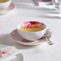 Teacups^Villeroy & Boch Rose Garden tea cup, White WhitePink