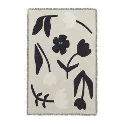 Cotton Blankets & Throws^Broste Copenhagen Rosita throw 130x180 cm, -off white. Black