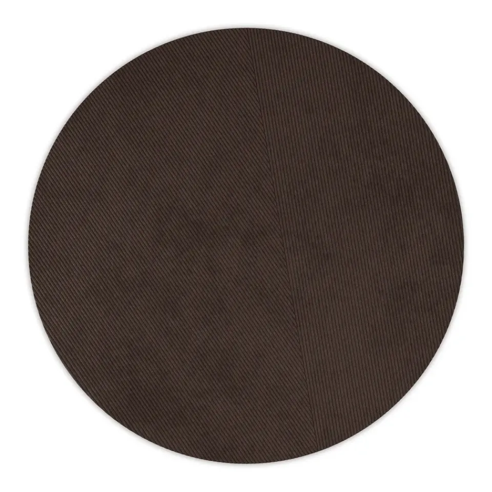 Best Northern Row rug round Ø270 cm, Dark Brown
