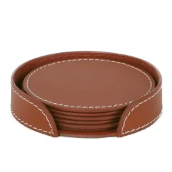 Hot Ørskov coaster 6-pack, cognac Brown