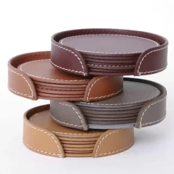 Hot Ørskov coaster 6-pack, cognac Brown