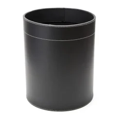 Waste Paper Baskets & Bins^Ørskov waste basket leather, Black