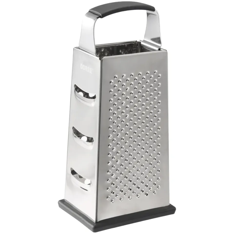 Graters^Dorre Rubi Grater rubber foot handle 4 different, 24 cm Silver-coloured