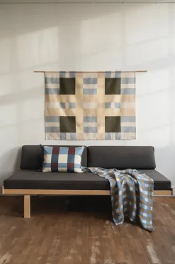 Discount Fine Little Day Rutan throw 100x145 cm, Oat BlueBeige