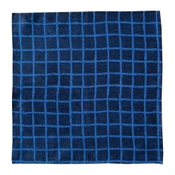 Linen & Cotton Napkins^Fine Little Day Rutig jacquardvävd servett 2-pack, Blue-black BlueBlack
