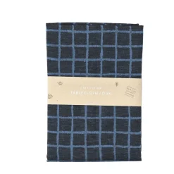 Sale Fine Little Day Rutig jacquard-woven table cloth 147x147 cm, Blue-black BlueBlack