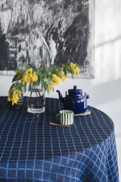 Sale Fine Little Day Rutig jacquard-woven table cloth 147x147 cm, Blue-black BlueBlack