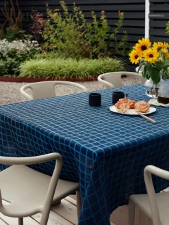 Sale Fine Little Day Rutig jacquard-woven table cloth 147x147 cm, Blue-black BlueBlack