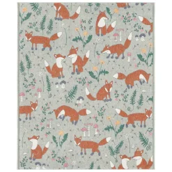 Ekelund Linneväveri Rävar cotton throw 140x170 cm, Multi