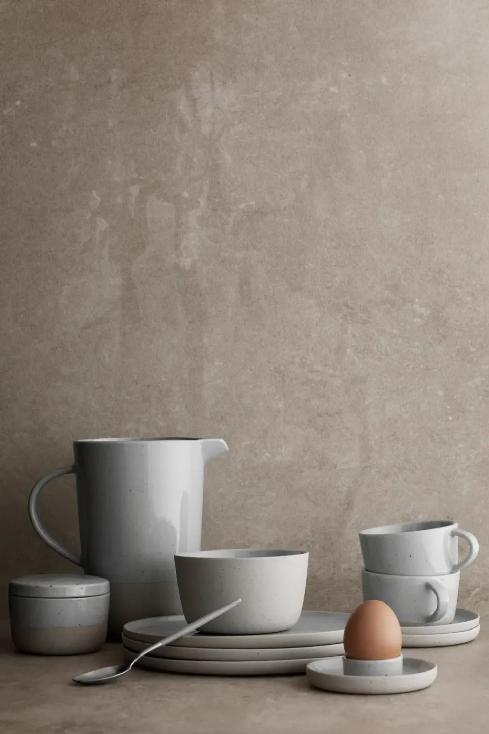 Blomus Sablo egg cup Ø10 cm 2-pack, Cloud GreyBeige