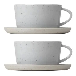Online Blomus Sablo tea cup with saucer 25 cl 2-pack, Cloud Grey