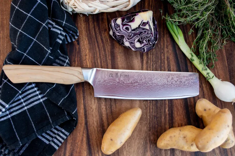 Japanese Knives|Vegetable Knives^Satake Saceilinge Kaizen Nakiri vegetable knife, 16 cm Silver-colouredBrown