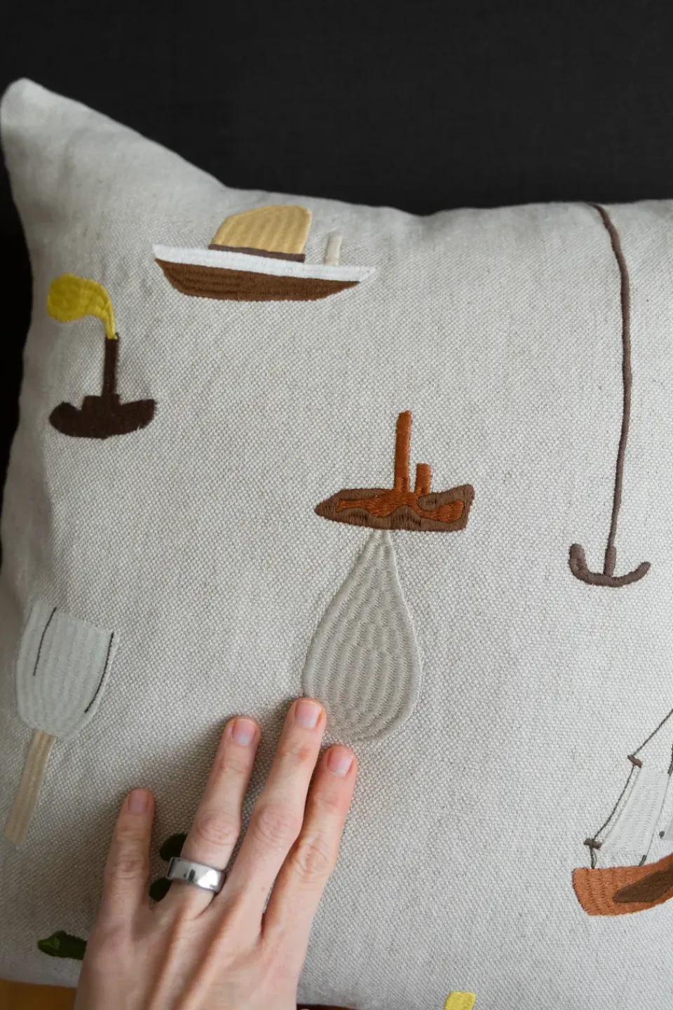 Cushion Covers^Fine Little Day Sail With Me cushion cover 48x48 cm, Grey