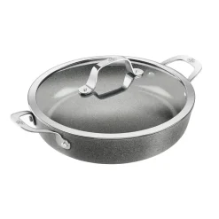 Saucier & Sauté Pans^Ballarini Salina Ceramic Granite serving pan with glass lid, 28 cm Grey
