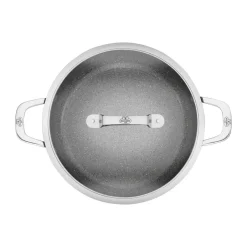 Saucier & Sauté Pans^Ballarini Salina Ceramic Granite serving pan with glass lid, 28 cm Grey
