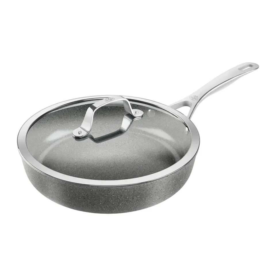 Saucier & Sauté Pans^Ballarini Salina Ceramic Granite skillet with glass lid, 28 cm Grey