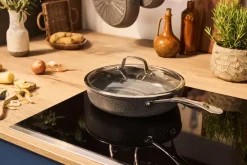 Saucier & Sauté Pans^Ballarini Salina Ceramic Granite skillet with glass lid, 28 cm Grey