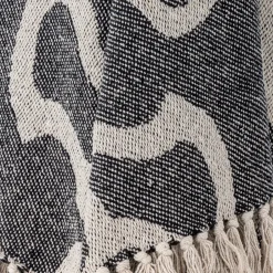 Online Bloomingville Salobre throw cotton 160x130 cm, Black