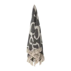 Online Bloomingville Salobre throw cotton 160x130 cm, Black