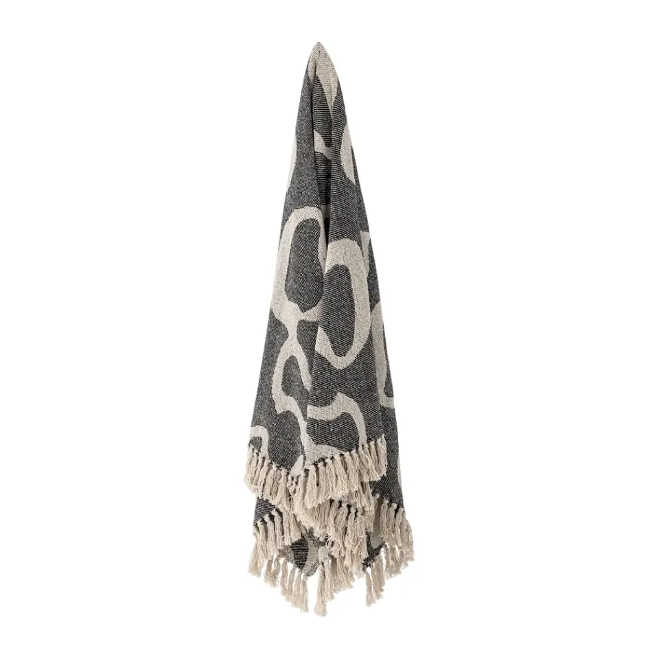 Online Bloomingville Salobre throw cotton 160x130 cm, Black