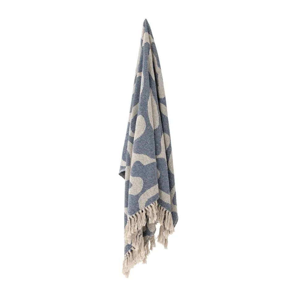 Cotton Blankets & Throws^Bloomingville Salobre throw cotton 160x130 cm, Blue