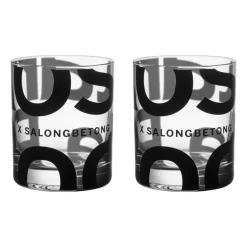 Whiskey & Cognac Glasses^Kosta Boda Salong Betong DOF glass 35 cl 2-pack, Clear-black Transparent