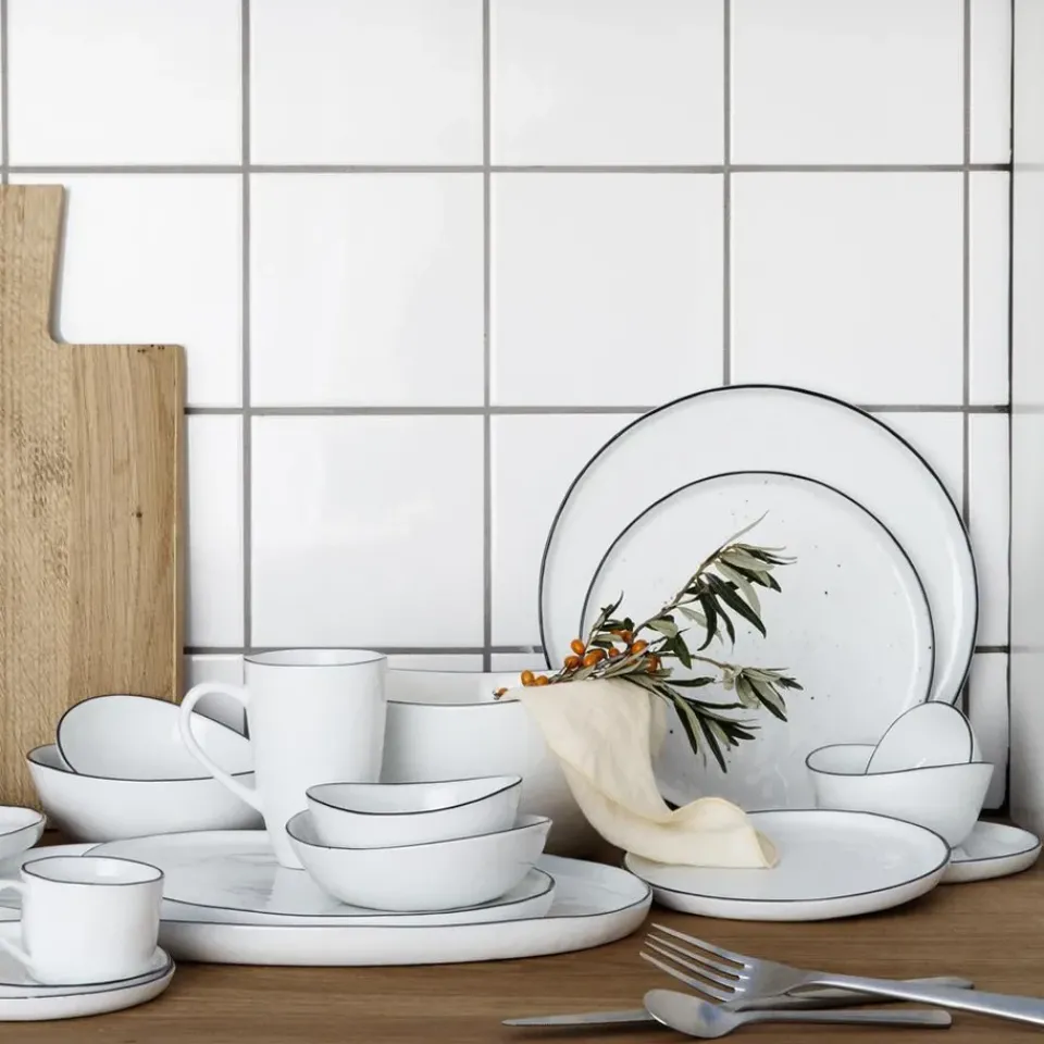 Small Plates & Side Plates^Broste Copenhagen Salt plate without dots, Ø 18 cm White