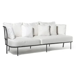 Skargaarden Saltö sofa, Sunbrella silver , charcoal aluminium frame Grey