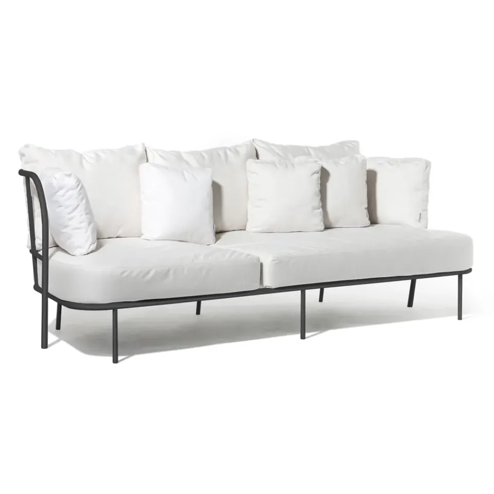 Skargaarden Saltö sofa, Sunbrella silver , charcoal aluminium frame Grey