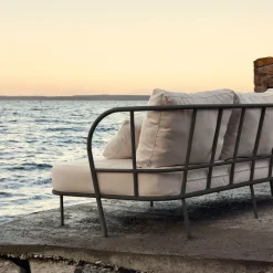 Skargaarden Saltö sofa, Sunbrella silver , charcoal aluminium frame Grey
