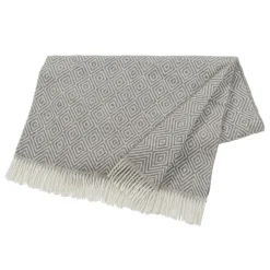 New Scandi Living Salt wool throw, stone Grey