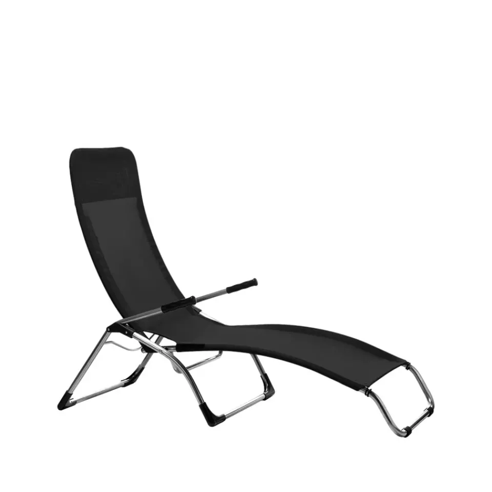 Seating^Fiam Samba sun lounger, Textaline -aluminium stand Black