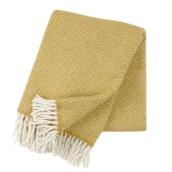 Sale Klippan Yllefabrik Samba wool throw, Yellow