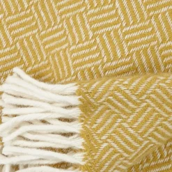 Sale Klippan Yllefabrik Samba wool throw, Yellow