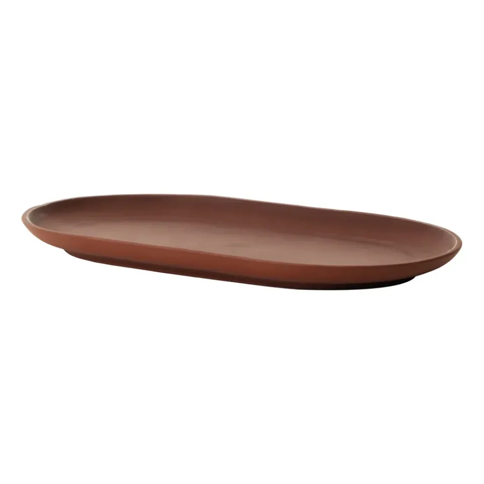 Serving Platters & Dishes^Design House Stockholm Sand plate oval 12.5x20 cm, clay Red