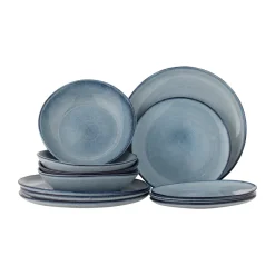 Table Settings & Starter Sets^Bloomingville Sandrine Dinnerware Set 12 Pieces, Blue