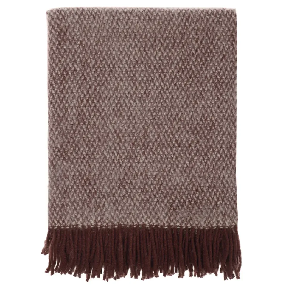 Sale Scandi Living Sandstone wool throw 130x180 cm, Burgundy Red