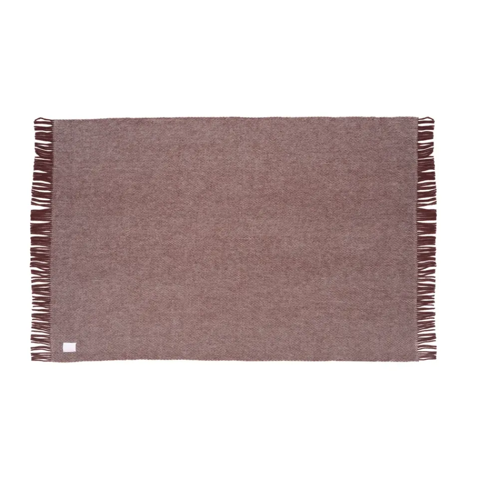 Sale Scandi Living Sandstone wool throw 130x180 cm, Burgundy Red