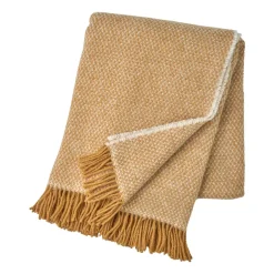 Wool Blankets & Throws^Scandi Living Sandstone wool throw 130x180 cm, Mustard Yellow