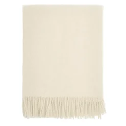 Wool Blankets & Throws^Scandi Living Sandstone wool throw 130x180 cm, Cream White