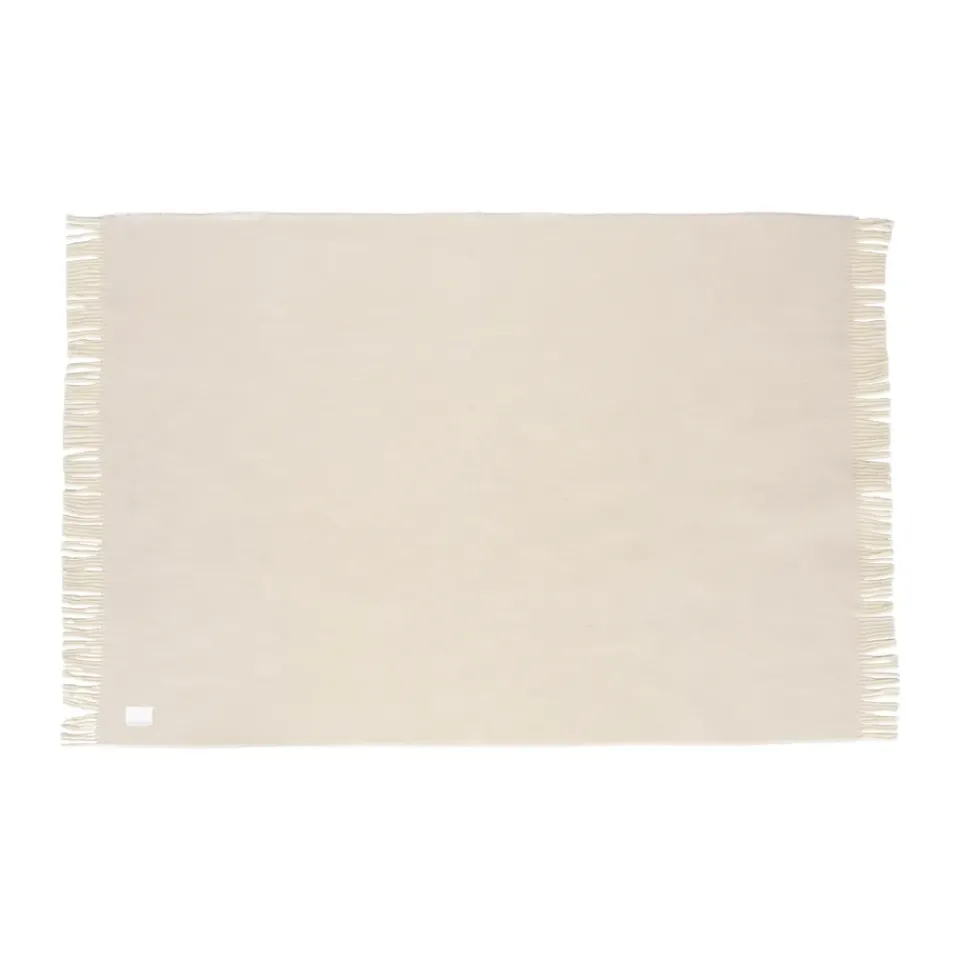 Wool Blankets & Throws^Scandi Living Sandstone wool throw 130x180 cm, Cream White
