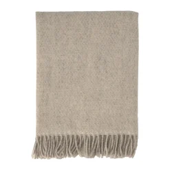 Clearance Scandi Living Sandstone wool throw 130x180 cm, Beige